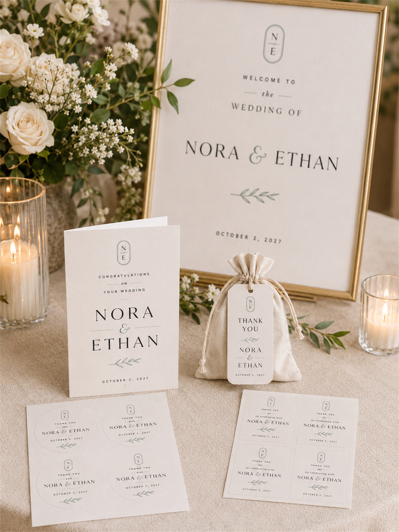Customized minimalist wedding set - suitable for ceremony and banquet decoration